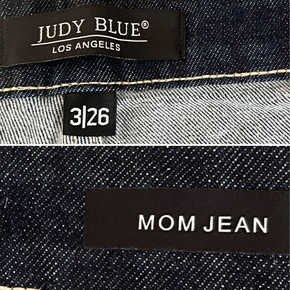 Judy Blue Rinse Wash Mom Jeans Dark Blue High-Rise 26 - Picture 6 of 14